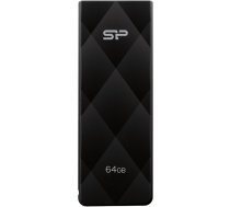 Silicon Power USB zibnis 64GB Blaze B20 USB 3.2, melns