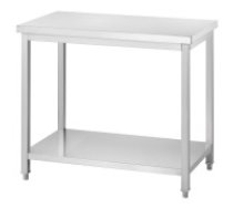 Centrālais nerūsējošā tērauda galds ar plauktu 1000x700x850 mm