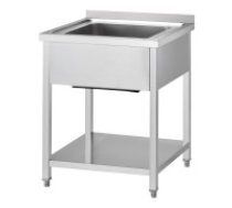 GREDIL nerūsējošā tērauda galds izlietnei ar plauktu 600 × 600 × 850 mm