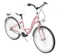 Velosipēds AZIMUT Julie 24" 3-speed 2023 pink-white