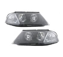 Headlights suitable for VW Passat 3BG B5 (09.2000-03.2005) 2 Halo Rims Black