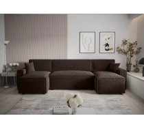 Dīvāns Mira U Bis Anthology Standard Dziļums: 140 cm, Guļamvietas platums: 130 cm, Platums: 301 cm, Augstums: 90 cm, Sēdvietas augstums: 43 cm, Sēdvietas dziļums: 52 cm, Guļamvietas garums: 271 cm, Pildījums: Falista atsperes + HR putas, Apdare: audums, Ar papildu spilveniem: 1, Dīvāna tips: u veida dīvāni, Ar veļas kasti: 1, izvelkamie: 1, Auduma numurs: Anthology 07, Izvilkšanas mehānisms: Automāts DL, Krāsa: tumši brūns