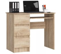 Galds A6 Left Garums: 90 cm, Augstums: 77 cm, Korpusa krāsa: sonoma, Platums: 50 cm, Izgatavošanas materiāls: LKSP, Elementu krāsa: sonoma, Forma: taisnstūra, Virsma: matēta, Ar tastatūras plauktu: 1, Ar plauktiem: 1, Ar atvilktnēm: 1