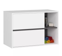 Vannas istabas skapītis Vami W90 2S Virsma: matēta, Platums: 90 cm, Augstums: 60 cm, Dziļums: 45.5 cm, Korpusa krāsa: balts, Materiāls: LKSP + finieris, Elementu krāsa: grafīts, Sienas: 1, Ar spoguli: nē, Priekš izlietnes: 1