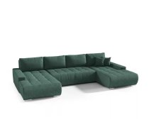Dīvāns Velutti U Standard Dziļums: 185 cm, Guļamvietas platums: 140 cm, Platums: 350 cm, Augstums: 85 cm, Sēdvietas augstums: 40 cm, Sēdvietas dziļums: 70 cm, Guļamvietas garums: 290 cm, Pildījums: Poliuretāna putas (porolons), Apdare: audums, Ar papildu spilveniem: 1, Dīvāna tips: u veida dīvāni, Ar veļas kasti: 1, izvelkamie: 1, Auduma numurs: Aston 27, Izvilkšanas mehānisms: Automāts, Krāsa: zaļš