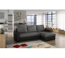 Dīvāns Livio Lux standard Dziļums: 150 cm, Guļamvietas platums: 125 cm, Platums: 237 cm, Augstums: 90 cm, Sēdvietas augstums: 40 cm, Sēdvietas dziļums: 57 cm, Guļamvietas garums: 195 cm, Pildījums: Putas (porolons), Apdare: audums + eko āda, Dīvāna tips: stūra dīvāni, Ar veļas kasti: 1, izvelkamie: 1, Auduma numurs: Sawana 05/ Soft 11, Krāsa: Pelēks + melns