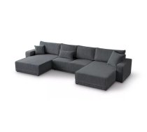 Dīvāns Primo U Comfort standard Dziļums: 185 cm, Guļamvietas platums: 132 cm, Platums: 390 cm, Augstums: 86 cm, Sēdvietas augstums: 40 cm, Sēdvietas dziļums: 58 cm, Guļamvietas garums: 348 cm, Pildījums: Falista + augstas kvalitātes putas (porolons), Apdare: audums, Ar papildu spilveniem: 1, Dīvāna tips: u veida dīvāni, Ar veļas kasti: 1, izvelkamie: 1, Auduma numurs: Poso 34, Krāsa: antracīts