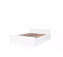 Gulta Cosmo C14 (140x200) ar stelāžu Guļamvietas platums: 140 cm, Guļamvietas garums: 200 cm, stelāžas tips: koka, Platums: 150 cm, Garums: 203 cm, Augstums: 70.5 cm, Ar resti: 1, Izgatavošanas materiāls: laminēta MDF plātne + nažfinieris, Krāsa: balts