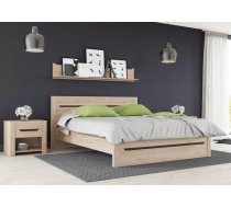 Gulta Desjo ar stelāžu Guļamvietas platums: 140 cm, Guļamvietas garums: 200 cm, stelāžas tips: koka, Platums: 160 cm, Garums: 208 cm, Augstums: 90 cm, Ar resti: 1, Izgatavošanas materiāls: MDF + LKSP, Krāsa: ozols sanremo