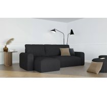 Dīvāns Jobo L Standard Dziļums: 145 cm, Guļamvietas platums: 125 cm, Platums: 244 cm, Augstums: 83 cm, Sēdvietas augstums: 40 cm, Guļamvietas garums: 200 cm, Pildījums: Falista + augstas kvalitātes putas (porolons), Apdare: audums, Dīvāna tips: stūra dīvāni, Ar veļas kasti: 1, izvelkamie: 1, Auduma numurs: Poso 135, Krāsa: melna