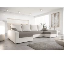 Dīvāns Chievo U Standard Dziļums: 140 cm, Guļamvietas platums: 130 cm, Platums: 301 cm, Augstums: 90 cm, Sēdvietas augstums: 40 cm, Sēdvietas dziļums: 52 cm, Guļamvietas garums: 271 cm, Pildījums: Falista + augstas kvalitātes putas (porolons), Apdare: audums, Ar papildu spilveniem: 1, Dīvāna tips: u veida dīvāni, Ar veļas kasti: 1, izvelkamie: 1, Auduma numurs: Sawana 21+01, Krāsa: pelēks + krēma