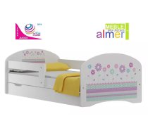 Bērnu gulta Kwiaty 20S ar stelāžu Guļamvietas platums: 70 cm, Guļamvietas garums: 140 cm, Platums: 82 cm, Garums: 144 cm, Augstums: 65 cm, Ar resti: 1, Ar barjeru: 1, Ar matraci: 1, Ar veļas kasti: 1, Virsma: Matēta, Guļamvietu skaits: 1, Matrača apraksts: Putas (porolons), stelāžas tips: koka, Korpusa krāsa: balts, Elementu krāsa: daudzkrāsains, Izgatavošanas materiāls: LKSP + finieris + PVH