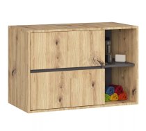 Vannas istabas skapītis Vami W90 2S Virsma: matēta, Platums: 90 cm, Augstums: 60 cm, Dziļums: 45.5 cm, Korpusa krāsa: ozols artisan, Materiāls: LKSP + finieris, Elementu krāsa: grafīts, Sienas: 1, Ar spoguli: nē, Priekš izlietnes: 1