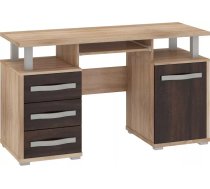 Galds Angel Ang 03 Garums: 135 cm, Augstums: 77 cm, Korpusa krāsa: sonoma, Platums: 55 cm, Izgatavošanas materiāls: laminēta KSP plātne, Elementu krāsa: tumša sonoma, Forma: taisnstūra, Virsma: matēta, Ar tastatūras plauktu: 1, Ar plauktiem: 1, Ar atvilktnēm: 1