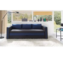 Dīvāns Euforia Duo Sofa Standard Dziļums: 75 cm, Guļamvietas platums: 140 cm, Platums: 222 cm, Augstums: 77 cm, Sēdvietas augstums: 46 cm, Sēdvietas dziļums: 45 cm, Guļamvietas garums: 188 cm, Pildījums: HR putas, Apdare: audums, Dīvāna tips: taisni dīvāni, Ar veļas kasti: 1, izvelkamie: 1, Auduma numurs: Haiti 17 + Haiti 10, Krāsa: melns + zils