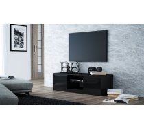 TV tumba RTV 120 glass Platums: 120 cm, Dziļums: 40 cm, Augstums: 36 cm, Virsma: matēta + spīdīga, Forma: Taisnstūra, Materiāls: KSP, Krāsa: melns + melns spīdīgs