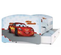 Bērnu gulta Lucky W43L ar stelāžu Guļamvietas platums: 80 cm, Guļamvietas garums: 140 cm, Platums: 85 cm, Garums: 143 cm, Augstums: 65 cm, Ar resti: 1, Ar barjeru: 1, Ar veļas kasti: 1, Virsma: Matēta, stelāžas tips: koka, Korpusa krāsa: balts, Elementu krāsa: daudzkrāsains, Izgatavošanas materiāls: LKSP