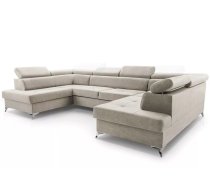 Dīvāns Madryt Super Standard Dziļums: 202 cm, Guļamvietas platums: 127 cm, Platums: 350 cm, Augstums: 82 cm, Guļamvietas garums: 260 cm, Pildījums: Falista + silikons + putas (porolons), Apdare: audums, funkcija "Relax": 1, Dīvāna tips: u veida dīvāni, Ar veļas kasti: 1, izvelkamie: 1, Auduma numurs: Vena 07, Izvilkšanas mehānisms: Dolphin, Krāsa: kapučino