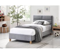 Gulta Sierra Velvet ar stelāžu Guļamvietas platums: 90 cm, Guļamvietas garums: 200 cm, stelāžas tips: koka, Platums: 96 cm, Garums: 213 cm, Augstums: 91 cm, Apdares materiāls: audums, Augstums no grīdas līdz matracim (min): 28 cm, Ar resti: 1, Krāsa: pelēks