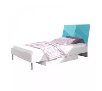 Gulta Raj 3 90x200 ar stelāžu Guļamvietas platums: 90 cm, Korpusa krāsa: balts, Guļamvietas garums: 200 cm, Platums: 94 cm, Garums: 220 cm, Elementu krāsa: tirkīzs, Augstums: 91 cm, Matrača nepieciešamais augstums: 15 cm, Ar veļas kasti: 1, Augstums no grīdas līdz matracim (min): 31 cm, Ar resti: 1, Izgatavošanas materiāls: laminēta MDF plātne