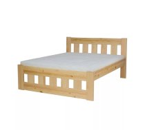 Gulta LK 119 ar stelāžu Kājiņu izmērs: 13.5x3.5 cm, Guļamvietas platums: 80 cm, Guļamvietas garums: 200 cm, stelāžas tips: koka, Platums: 87 cm, Garums: 206 cm, Augstums: 100 cm, Ar resti: 1, Izgatavošanas materiāls: dabīgs koks (priede), Krāsa: priede