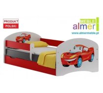 Bērnu gulta Super Car 20S ar stelāžu Guļamvietas platums: 70 cm, Guļamvietas garums: 140 cm, Platums: 82 cm, Garums: 144 cm, Augstums: 65 cm, Ar resti: 1, Ar barjeru: 1, Ar matraci: 1, Ar veļas kasti: 1, Virsma: Matēta, Guļamvietu skaits: 1, Matrača apraksts: Putas (porolons), stelāžas tips: koka, Korpusa krāsa: balts, Elementu krāsa: grafīts + sarkans, Izgatavošanas materiāls: LKSP + finieris + PVH