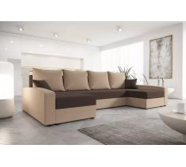 Dīvāns Chievo U Standard Dziļums: 140 cm, Guļamvietas platums: 130 cm, Platums: 301 cm, Augstums: 90 cm, Sēdvietas augstums: 40 cm, Sēdvietas dziļums: 52 cm, Guļamvietas garums: 271 cm, Pildījums: Falista + augstas kvalitātes putas (porolons), Apdare: audums, Ar papildu spilveniem: 1, Dīvāna tips: u veida dīvāni, Ar veļas kasti: 1, izvelkamie: 1, Auduma numurs: Rainbow 41+05, Krāsa: tumši brūns + brūns