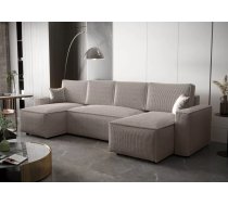 Dīvāns Ambro U standard Dziļums: 143 cm, Guļamvietas platums: 131 cm, Platums: 300 cm, Augstums: 85 cm, Sēdvietas augstums: 38 cm, Guļamvietas garums: 270 cm, Pildījums: Falista + augstas kvalitātes putas (porolons), Apdare: audums, Ar papildu spilveniem: 1, Dīvāna tips: u veida dīvāni, Ar veļas kasti: 1, izvelkamie: 1, Auduma numurs: Poso 100, Krāsa: bēši pelēks