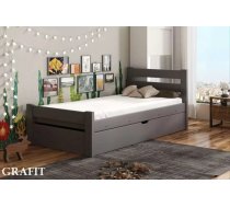 Bērnu gulta Nela ar stelāžu Guļamvietas platums: 80 cm, Guļamvietas garums: 160 cm, Platums: 87 cm, Garums: 168 cm, Augstums: 67 cm, Augstums no grīdas līdz matracim: 19.5 cm, Ar resti: 1, Ar veļas kasti: 1, Guļamvietu skaits: 1, stelāžas tips: koka, Izgatavošanas materiāls: dabīgs koks (priede), Maksimālais noslogojums: 100 kg, Krāsa: grafīts