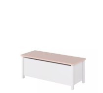 Pufs Luna LN-10 Korpusa krāsa: balts, Elementu krāsa: rozā, Platums: 42 cm, Garums: 99 cm, Augstums: 39 cm, Izgatavošanas materiāls: LKSP