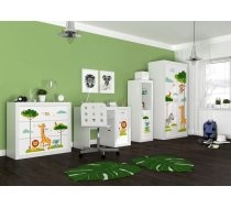 Komplekts Filip Animals Set Zīmējums: Animals, Augstums: 190 cm, Elementu skaits: 4, Izgatavošanas materiāls: laminēta KSP, Virsma: Matēts, Ar skapi: 1, Ar plauktu: 1, Ar galdu: 1, Krāsa: balts