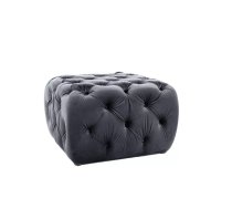 Pufs Sophia Velvet Auduma numurs: Bluvel 19, Garums: 60 cm, Augstums: 40 cm, Materiāls: audums, Platums: 60 cm, Krāsa: melns