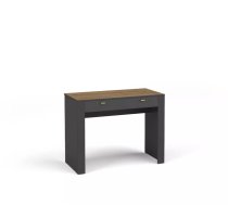 Kosmētikas galds Mossa MO10 Platums: 102 cm, Korpusa krāsa: melns, Elementu krāsa: ozols, Ar atvilktnēm: 1, Virsma: matēta, Izgatavošanas materiāls: LKSP + finieris, Augstums: 79.2 cm, Dziļums: 50 cm, Ar spoguli: nē