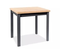 Galds Adam Garums: 90 cm, Augstums: 75 cm, Platums: 65 cm, Korpusa krāsa: ozols artisan, Elementu krāsa: melns, Materiāls: MDF + LKSP, Virsma: māteta, Forma: taisnstūra