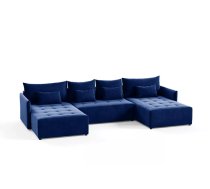 Dīvāns Beeniuu U Standard Dziļums: 180 cm, Guļamvietas platums: 140 cm, Platums: 365 cm, Augstums: 80 cm, Sēdvietas augstums: 40 cm, Sēdvietas dziļums: 41 cm, Guļamvietas garums: 350 cm, Pildījums: Poliuretāna putas (porolons), Apdare: audums, Ar papildu spilveniem: 1, Dīvāna tips: u veida dīvāni, Ar veļas kasti: 1, izvelkamie: 1, Auduma numurs: Kronos 09, Izvilkšanas mehānisms: Automāts, Krāsa: zils