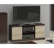 TV tumba RTV 2D1P Platums: 120 cm, Korpusa krāsa: venge, Dziļums: 40 cm, Augstums: 55 cm, Virsma: matēta, Forma: Taisnstūra, Elementu krāsa: sonoma, Materiāls: LKSP + finieris