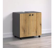 Vannas istabas skapītis Pure Bliss 303 Virsma: matēta, Platums: 60 cm, Augstums: 64 cm, Dziļums: 42 cm, Korpusa krāsa: antracīts, Materiāls: LKSP, Elementu krāsa: ozols evoke, Priekš izlietnes: 1, Krāsa: ozols evoke