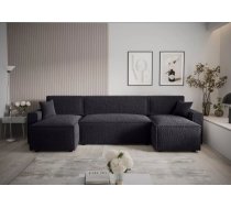 Dīvāns Mira U Bis Anthology Standard Dziļums: 140 cm, Guļamvietas platums: 130 cm, Platums: 301 cm, Augstums: 90 cm, Sēdvietas augstums: 43 cm, Sēdvietas dziļums: 52 cm, Guļamvietas garums: 271 cm, Pildījums: Falista atsperes + HR putas, Apdare: audums, Ar papildu spilveniem: 1, Dīvāna tips: u veida dīvāni, Ar veļas kasti: 1, izvelkamie: 1, Auduma numurs: Anthology 19, Izvilkšanas mehānisms: Automāts DL, Krāsa: melns