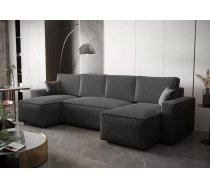 Dīvāns Ambro U standard Dziļums: 143 cm, Guļamvietas platums: 131 cm, Platums: 300 cm, Augstums: 85 cm, Sēdvietas augstums: 38 cm, Guļamvietas garums: 270 cm, Pildījums: Falista + augstas kvalitātes putas (porolons), Apdare: audums, Ar papildu spilveniem: 1, Dīvāna tips: u veida dīvāni, Ar veļas kasti: 1, izvelkamie: 1, Auduma numurs: Poso 60, Krāsa: tumši pelēks