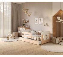 Bērnu gulta Filip Ballet ar stelāžu Guļamvietas platums: 80 cm, Guļamvietas garums: 140 cm, Platums: 85 cm, Garums: 143 cm, Augstums: 63 cm, Ar resti: 1, Ar barjeru: 1, Ar veļas kasti: 1, Virsma: Matēta, Guļamvietu skaits: 1, stelāžas tips: koka, Korpusa krāsa: balts, Elementu krāsa: sonoma, Izgatavošanas materiāls: KSP, Zīmējums: Ballet