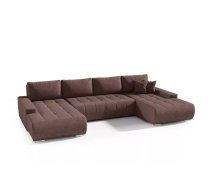 Dīvāns Velutti U Standard Dziļums: 185 cm, Guļamvietas platums: 140 cm, Platums: 350 cm, Augstums: 85 cm, Sēdvietas augstums: 40 cm, Sēdvietas dziļums: 70 cm, Guļamvietas garums: 290 cm, Pildījums: Poliuretāna putas (porolons), Apdare: audums, Ar papildu spilveniem: 1, Dīvāna tips: u veida dīvāni, Ar veļas kasti: 1, izvelkamie: 1, Auduma numurs: Aston 04, Izvilkšanas mehānisms: Automāts, Krāsa: tumši brūns