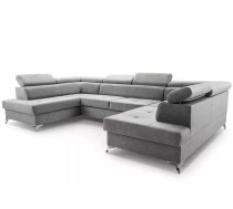 Dīvāns Madryt Super Standard Dziļums: 202 cm, Guļamvietas platums: 127 cm, Platums: 350 cm, Augstums: 82 cm, Guļamvietas garums: 260 cm, Pildījums: Falista + silikons + putas (porolons), Apdare: audums, funkcija "Relax": 1, Dīvāna tips: u veida dīvāni, Ar veļas kasti: 1, izvelkamie: 1, Auduma numurs: Vena 03, Izvilkšanas mehānisms: Dolphin, Krāsa: pelēks