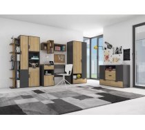 Komplekts Nano A Elementu skaits: 6, Izgatavošanas materiāls: lamināts + finieris, Ar skapi: 1, Ar plauktu: 1, Ar galdu: 1, Krāsa: grafīts + ozols riviera