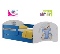 Bērnu gulta Spioch 20S ar stelāžu Guļamvietas platums: 70 cm, Guļamvietas garums: 140 cm, Platums: 82 cm, Garums: 144 cm, Augstums: 65 cm, Ar resti: 1, Ar barjeru: 1, Ar matraci: 1, Ar veļas kasti: 1, Virsma: Matēta, Guļamvietu skaits: 1, Matrača apraksts: Putas (porolons), stelāžas tips: koka, Korpusa krāsa: balts + zils, Elementu krāsa: daudzkrāsains, Izgatavošanas materiāls: MDF + LKSP + finieris + PVH