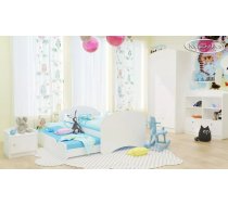 Komplekts Happy Zestaw 13 Guļamvietas platums: 80 cm, Guļamvietas garums: 160 cm, Elementu skaits: 5, Izgatavošanas materiāls: MDF, Ar skapi: 1, Ar plauktu: 1, Ar resti: 1, Ar matraci (-čiem): 1, Krāsa: balts