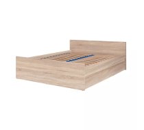 Gulta Cosmo C14 (140x200) ar stelāžu Guļamvietas platums: 140 cm, Guļamvietas garums: 200 cm, stelāžas tips: koka, Platums: 150 cm, Garums: 203 cm, Augstums: 70.5 cm, Ar resti: 1, Izgatavošanas materiāls: laminēta MDF plātne + nažfinieris, Krāsa: ozols sonoma