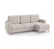 Dīvāns Vegas Corner Lux standard Dziļums: 151 cm, Guļamvietas platums: 146 cm, Platums: 236 cm, Augstums: 95 cm, Sēdvietas augstums: 46 cm, Sēdvietas dziļums: 59 cm, Guļamvietas garums: 206 cm, Pildījums: Falista + augstas elastības putas (porolons), Apdare: audums, Dīvāna tips: stūra dīvāni, Ar veļas kasti: 1, izvelkamie: 1, Auduma numurs: Velo 622, Izvilkšanas mehānisms: DL, Kājiņu krāsa: dabīgs, Krāsa: krēma