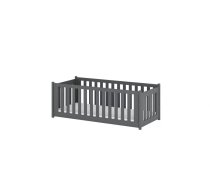 Bērnu gulta Concept 3 ar stelāžu Guļamvietas platums: 80 cm, Guļamvietas garums: 160 cm, Platums: 87 cm, Garums: 168 cm, Augstums: 68 cm, Augstums no grīdas līdz matracim: 7.5 cm, Ar resti: 1, Ar barjeru: 1, Guļamvietu skaits: 1, stelāžas tips: koka, Izgatavošanas materiāls: dabīgs koks (priede), Maksimālais noslogojums: 100 kg, Krāsa: grafīts