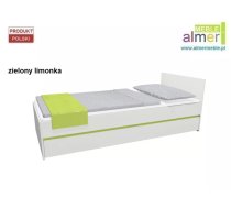 Bērnu gulta City C15 ar stelāžu Guļamvietas platums: 90 cm, Guļamvietas garums: 200 cm, Platums: 94 cm, Garums: 204 cm, Augstums: 70 cm, Ar resti: 1, Ar matraci: 1, Ar veļas kasti: 1, Virsma: Matēta, Guļamvietu skaits: 1, Matrača apraksts: Putas (porolons), stelāžas tips: koka, Korpusa krāsa: balts, Elementu krāsa: zaļš, Izgatavošanas materiāls: LKSP + finieris + PVH