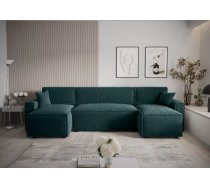 Dīvāns Mira U Bis Anthology Standard Dziļums: 140 cm, Guļamvietas platums: 130 cm, Platums: 301 cm, Augstums: 90 cm, Sēdvietas augstums: 43 cm, Sēdvietas dziļums: 52 cm, Guļamvietas garums: 271 cm, Pildījums: Falista atsperes + HR putas, Apdare: audums, Ar papildu spilveniem: 1, Dīvāna tips: u veida dīvāni, Ar veļas kasti: 1, izvelkamie: 1, Auduma numurs: Anthology 13, Izvilkšanas mehānisms: Automāts DL, Krāsa: tumšs tirkīzs